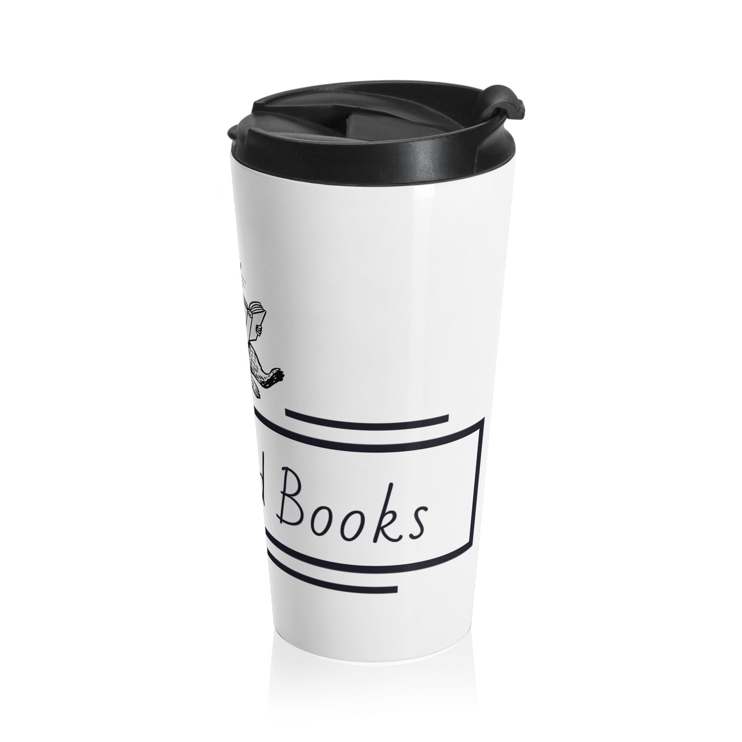 Raccoon Reading Stainless Steel Travel Mug - Perfect Gift for Book Lovers