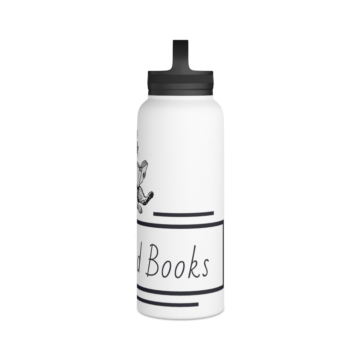 Raccoon Reading Stainless Steel Water Bottle - Eco-Friendly Travel Mug