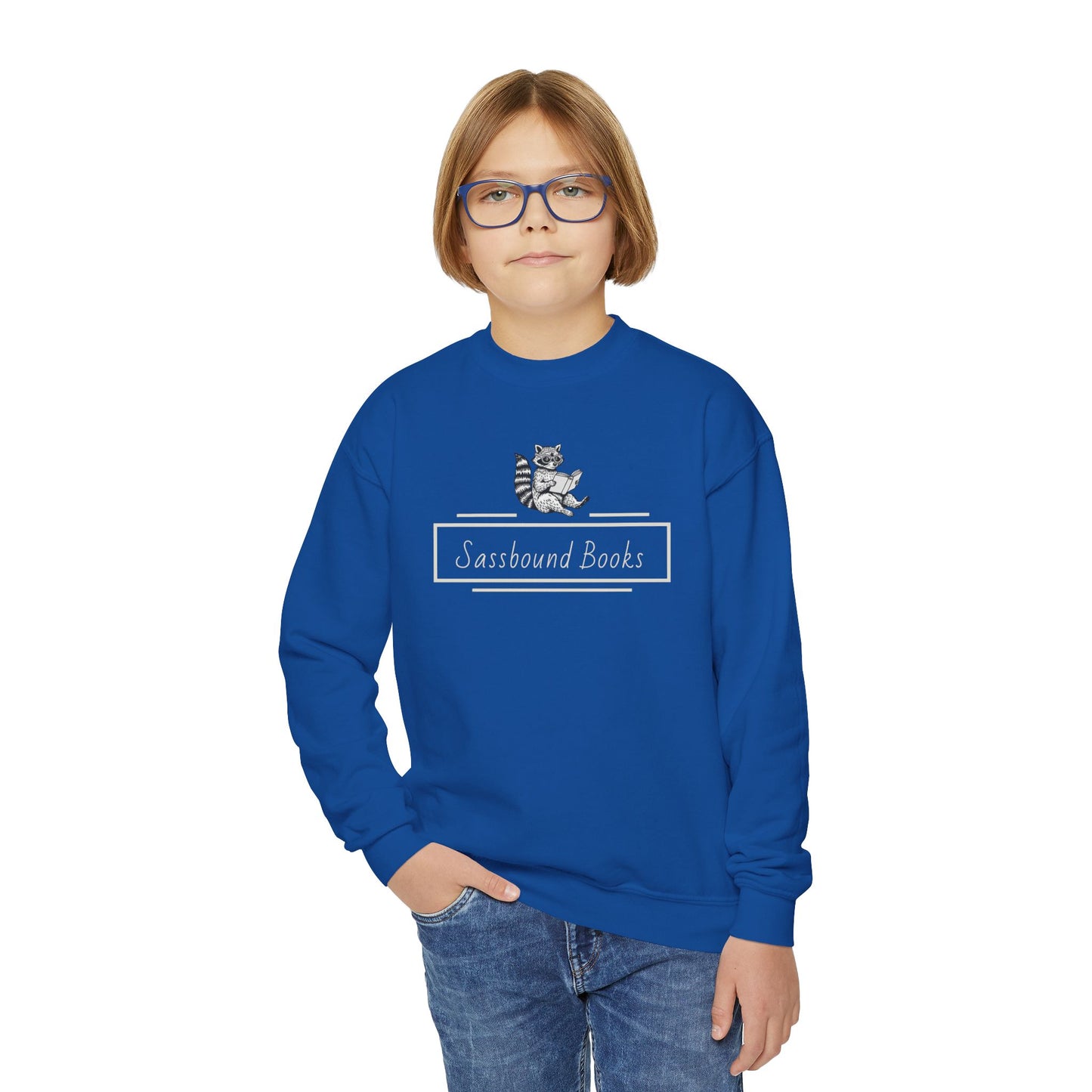 Sassbound Books Youth Crewneck Sweatshirt - Cozy & Playful Gift for Young Readers