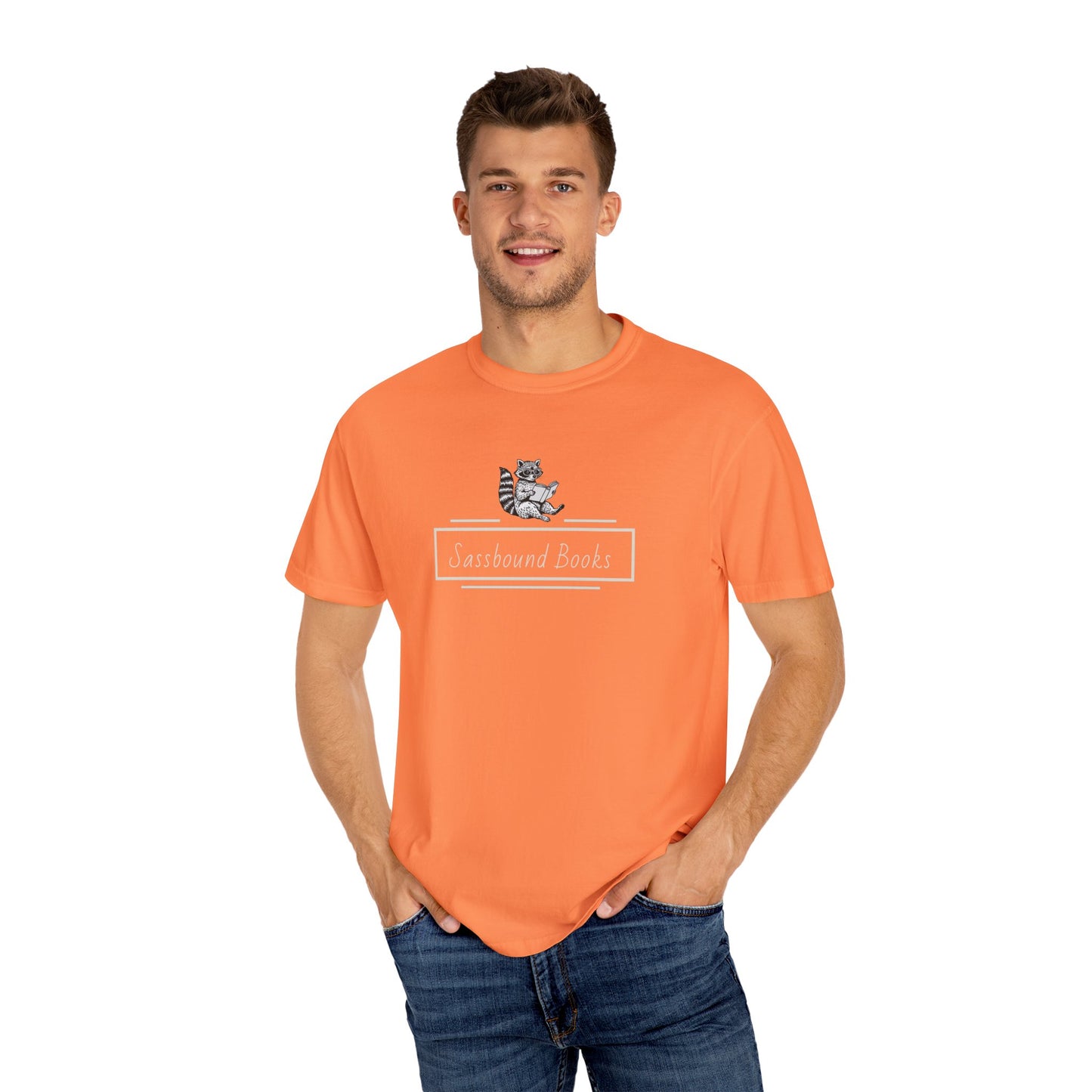 Sassbound Books Unisex T-shirt w/ White Logo - Perfect for Cat Lovers and Bookworms