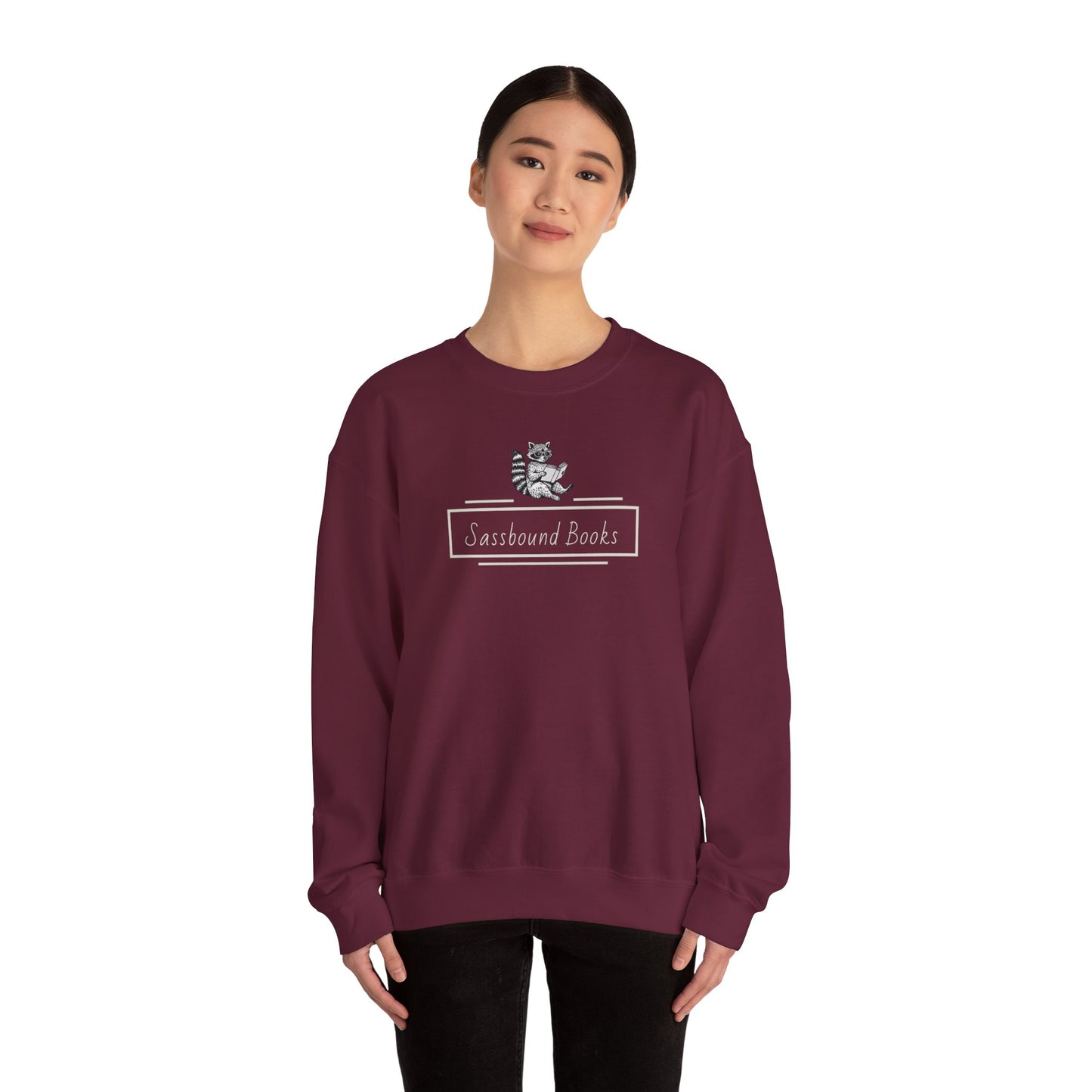 Sassbound Books Crewneck Sweatshirt w/ White Logo