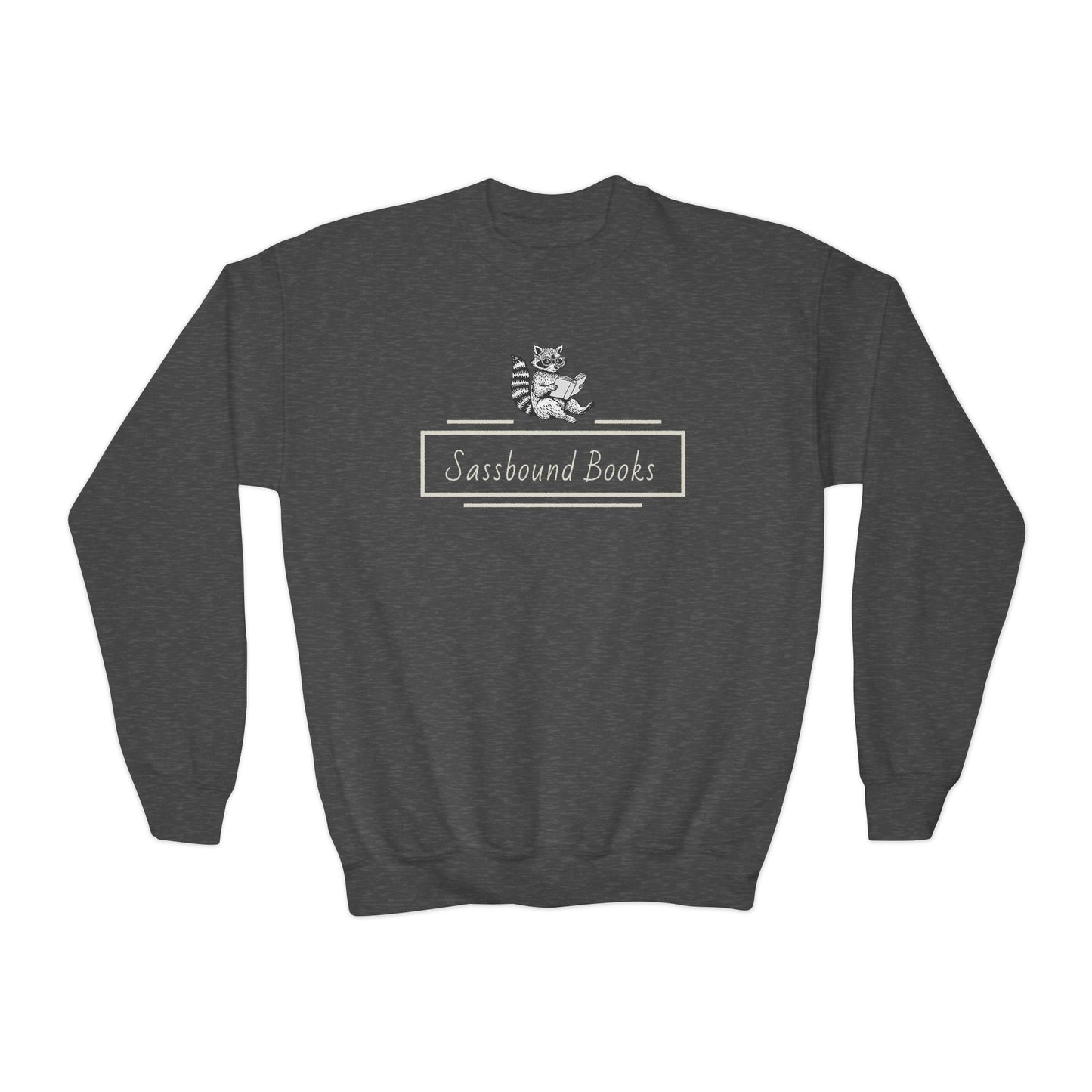 Sassbound Books Youth Crewneck Sweatshirt - Cozy & Playful Gift for Young Readers