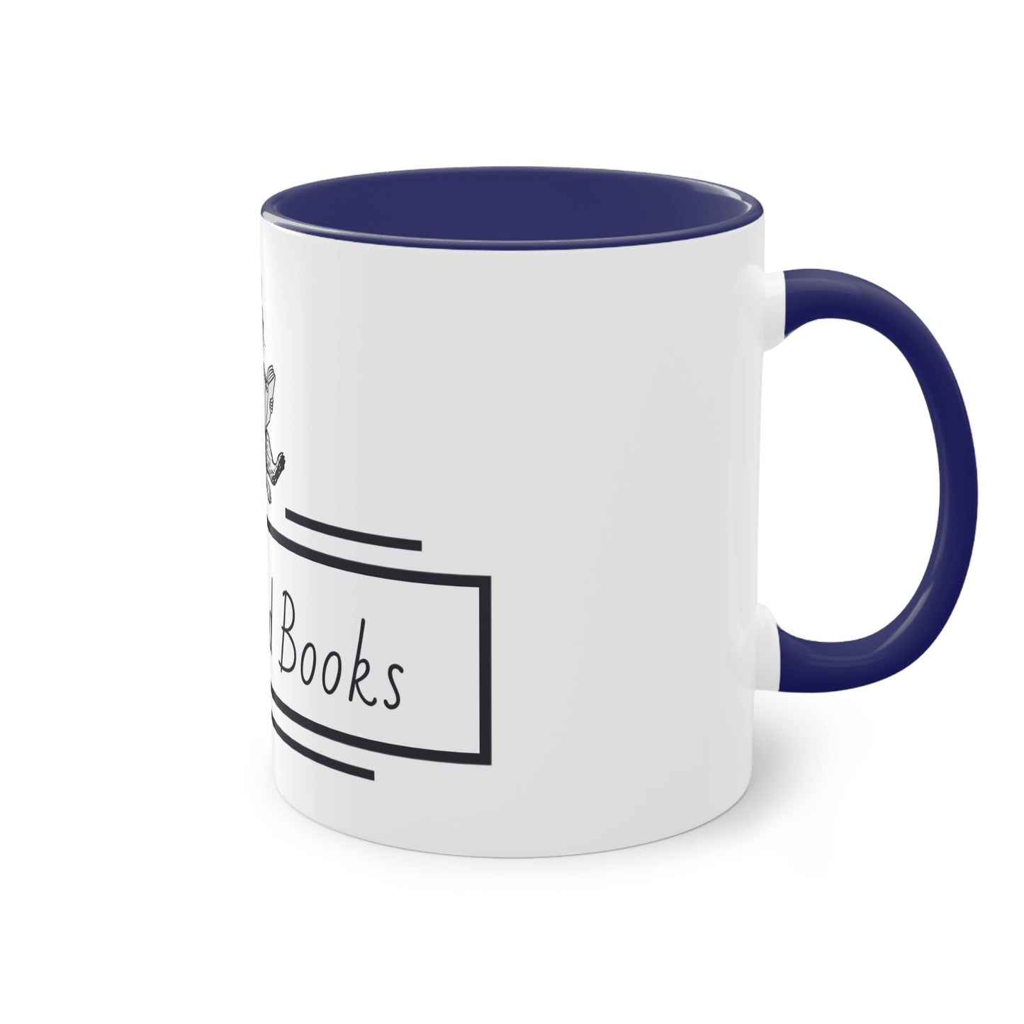 Sassbound Books Two-Tone Coffee Mug - 11oz Reading Raccoon Design