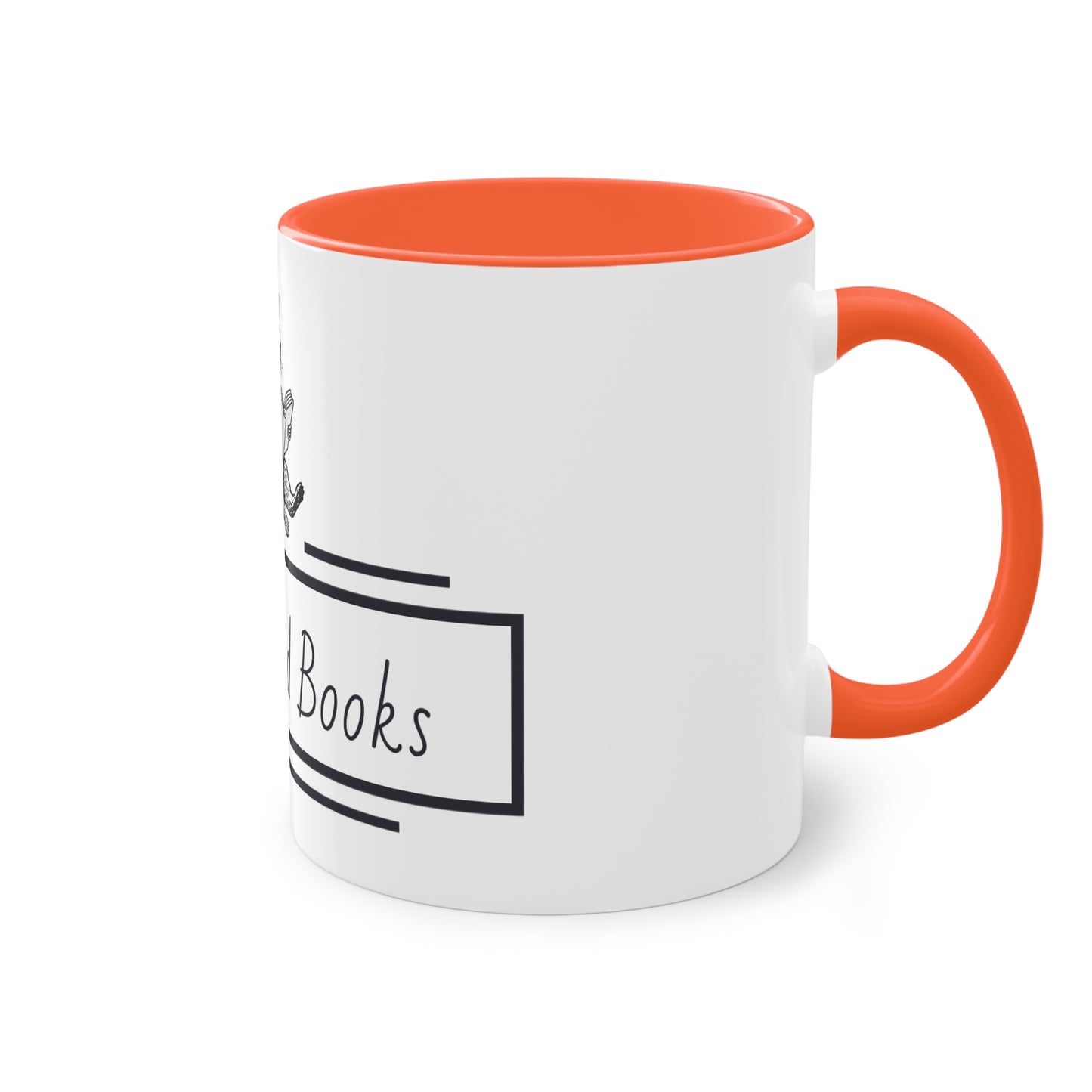 Sassbound Books Two-Tone Coffee Mug - 11oz Reading Raccoon Design