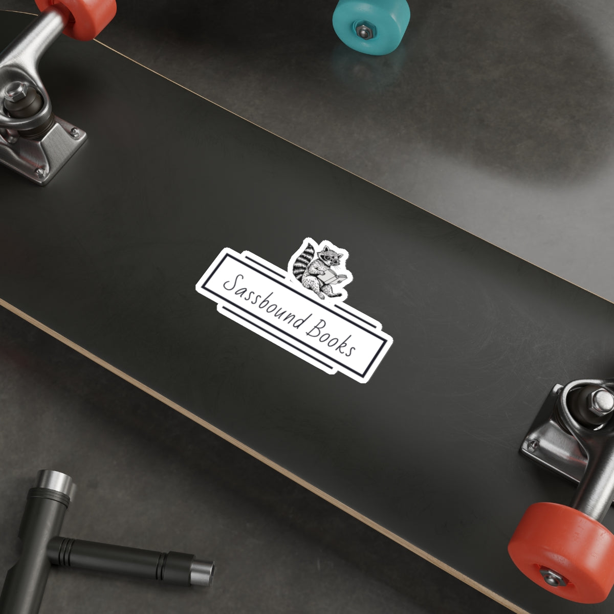 Sassbound Books Die-Cut Stickers | Cute Raccoon Design | Perfect for Laptops & Journals