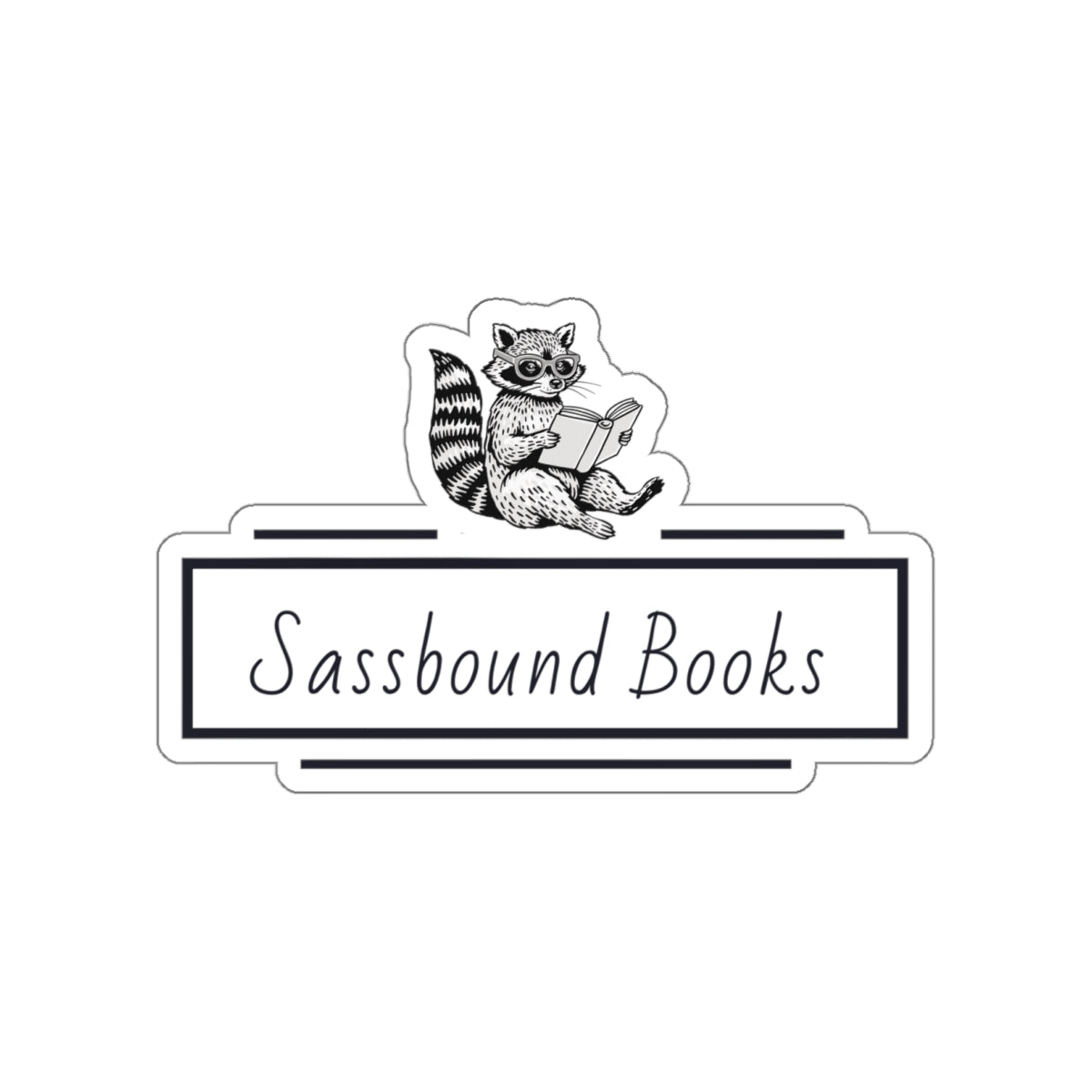 Sassbound Books Die-Cut Stickers | Cute Raccoon Design | Perfect for Laptops & Journals