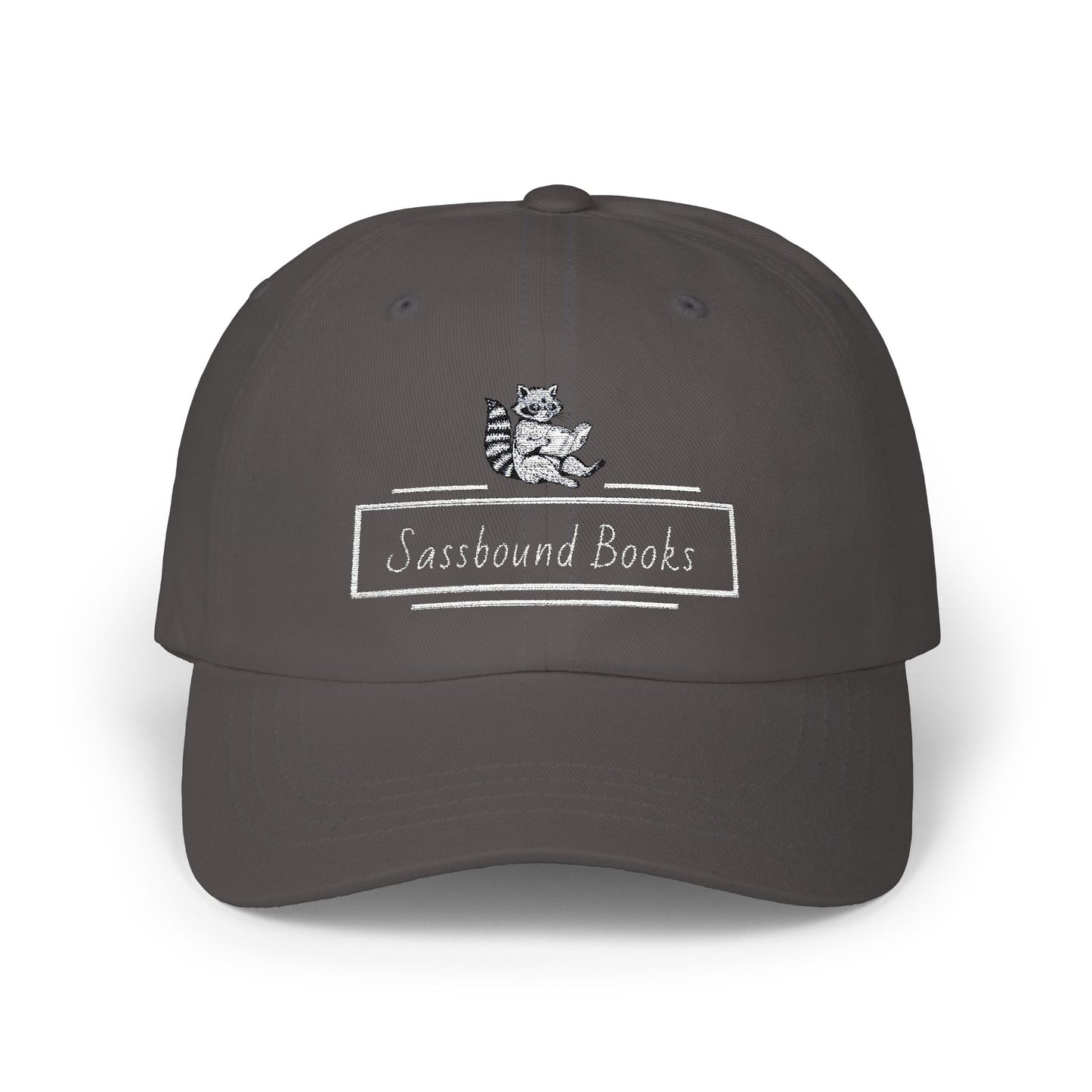 Sassbound Books Classic Dad Cap - Cute Racoon Design for Book Lovers