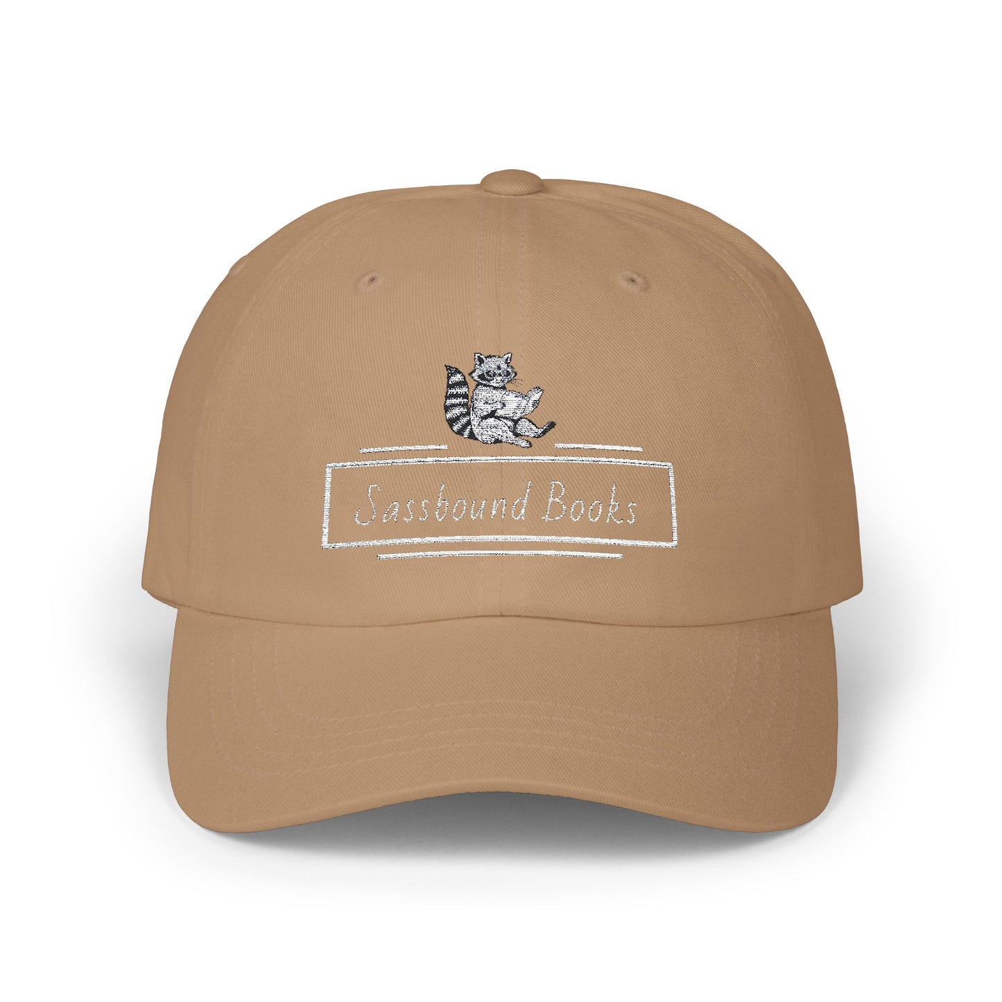 Sassbound Books Classic Dad Cap - Cute Racoon Design for Book Lovers