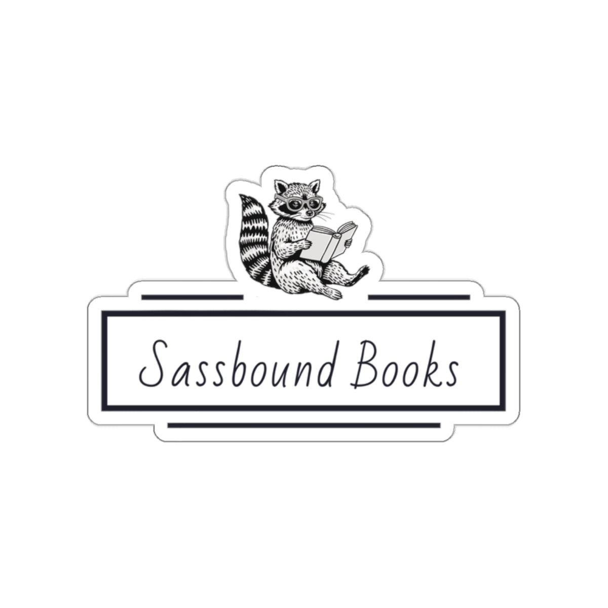 Sassbound Books Die-Cut Stickers | Cute Raccoon Design | Perfect for Laptops & Journals