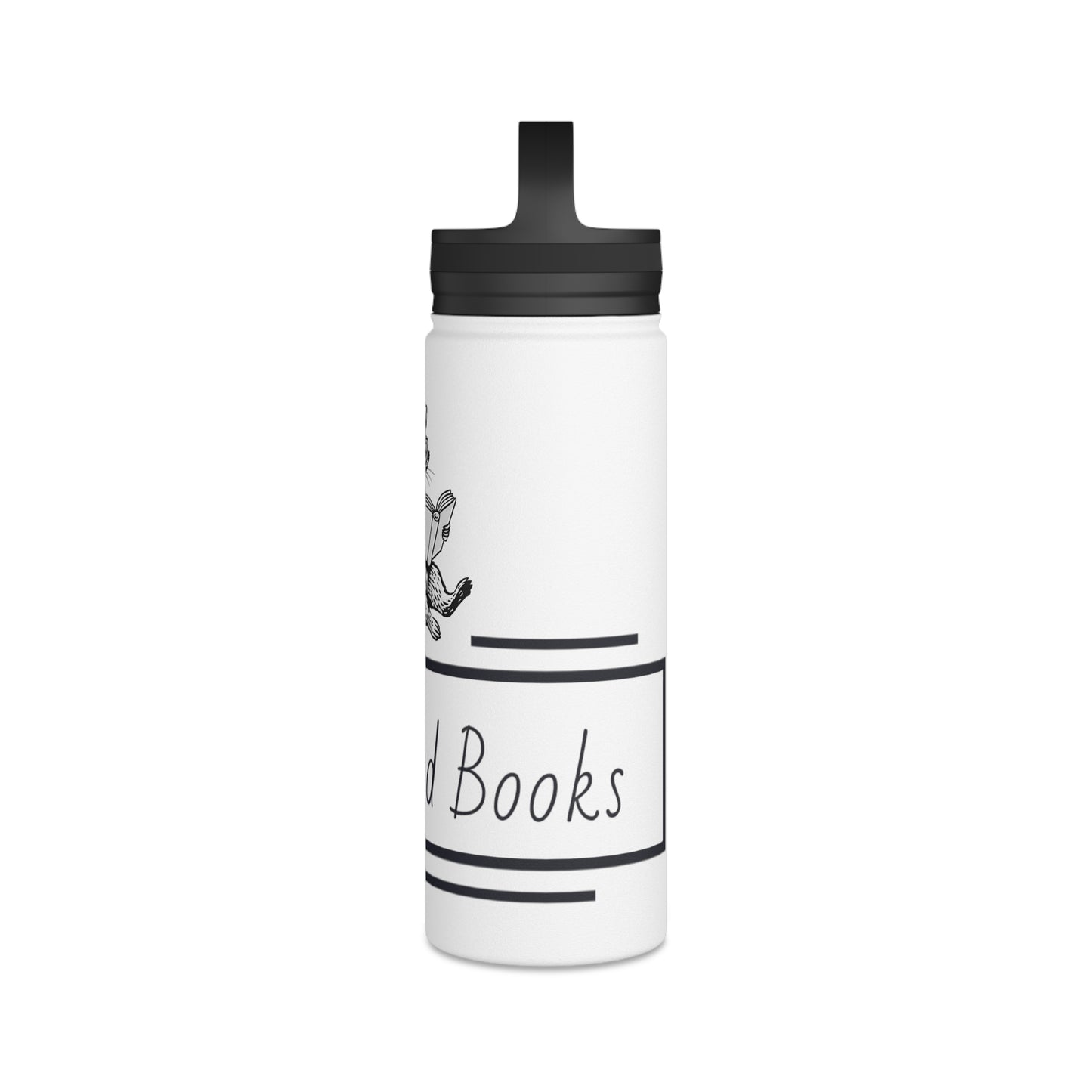 Raccoon Reading Stainless Steel Water Bottle - Eco-Friendly Travel Mug