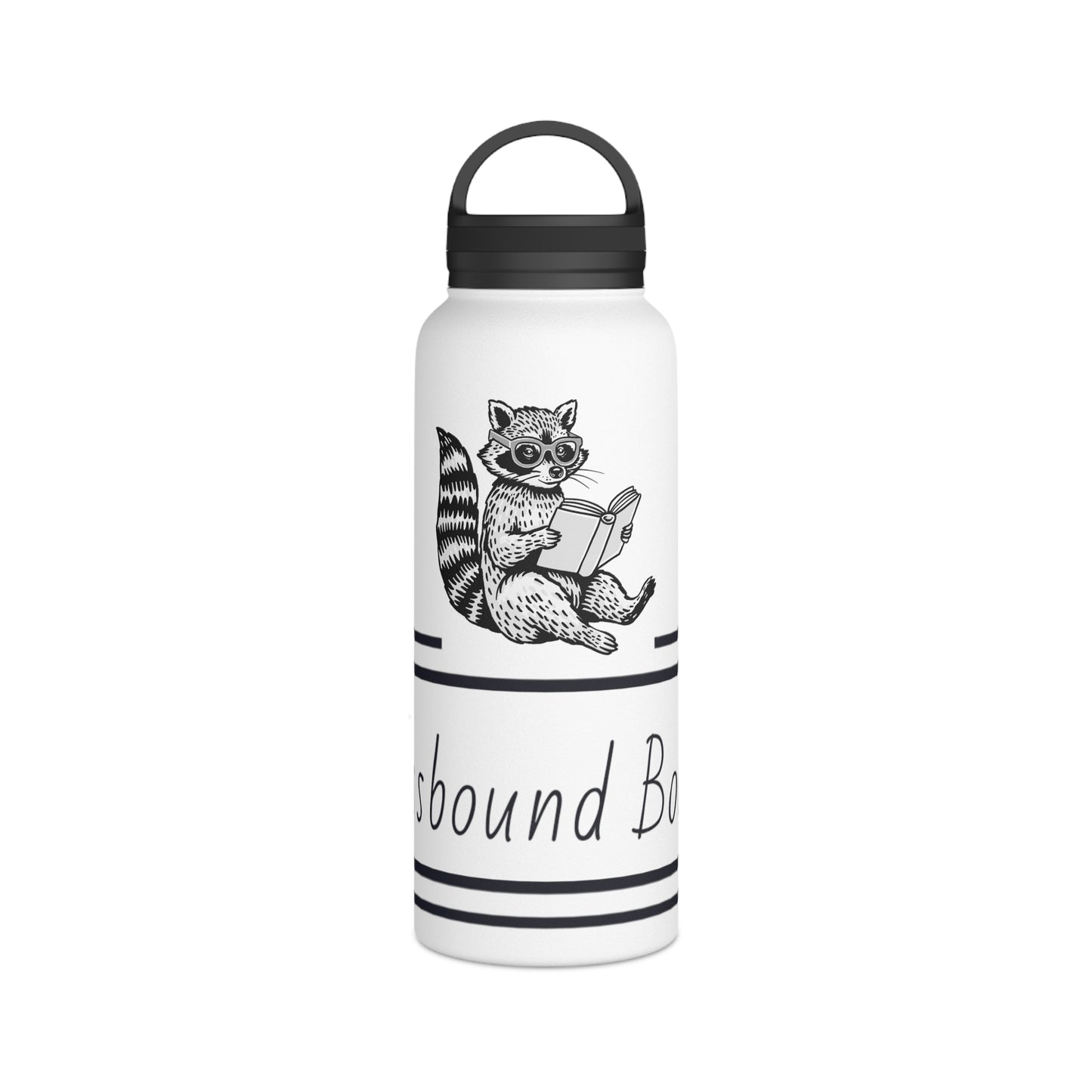 Raccoon Reading Stainless Steel Water Bottle - Eco-Friendly Travel Mug