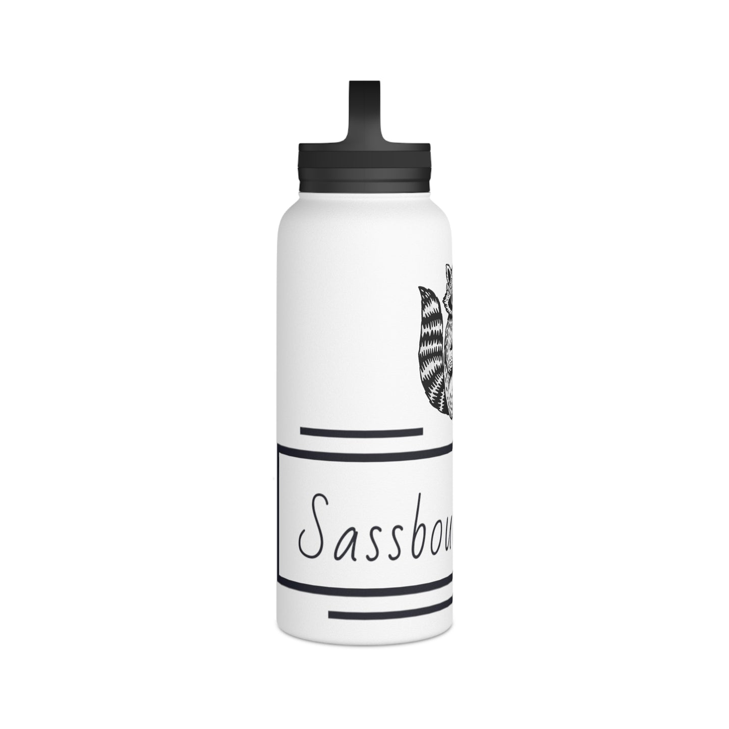 Raccoon Reading Stainless Steel Water Bottle - Eco-Friendly Travel Mug