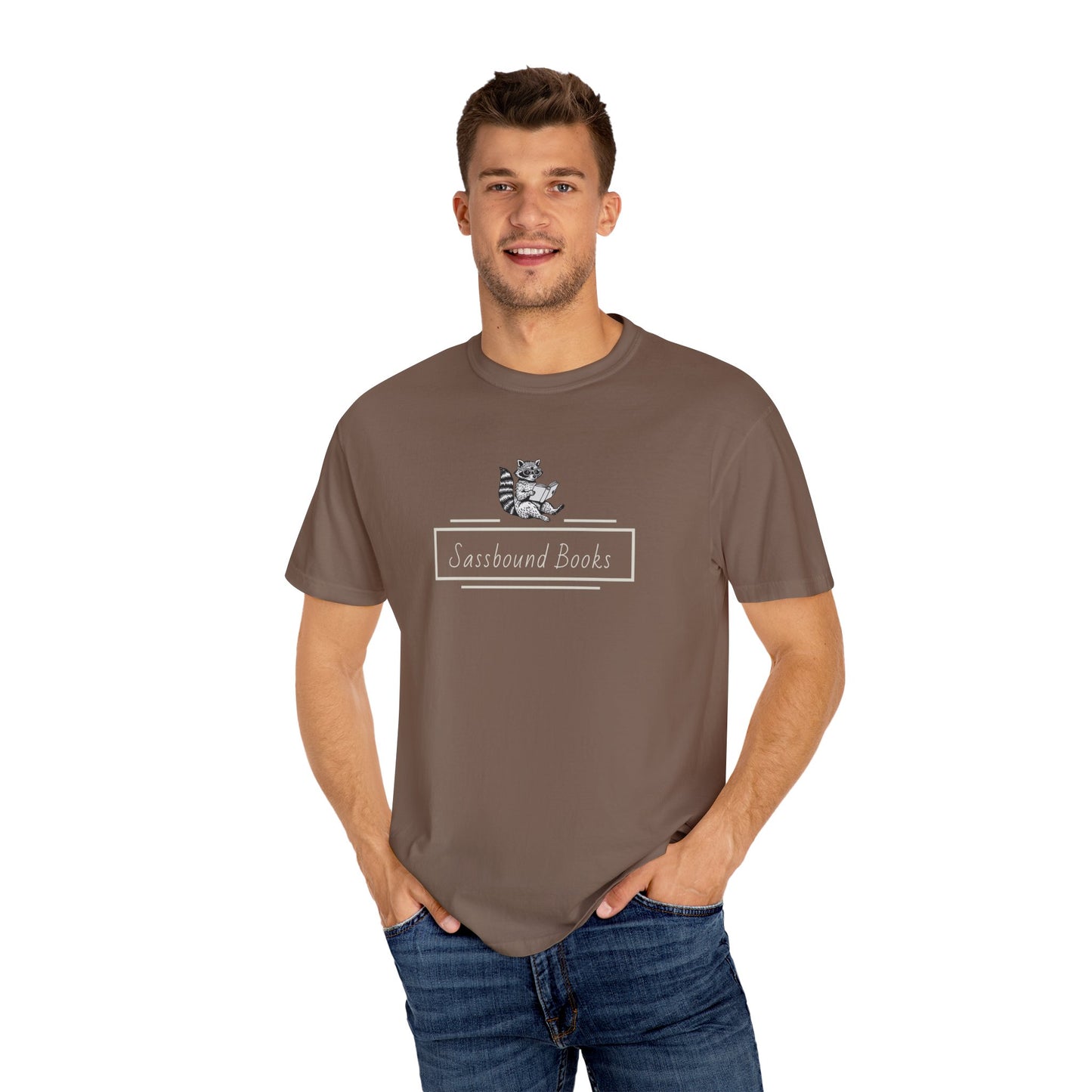 Sassbound Books Unisex T-shirt w/ White Logo - Perfect for Cat Lovers and Bookworms
