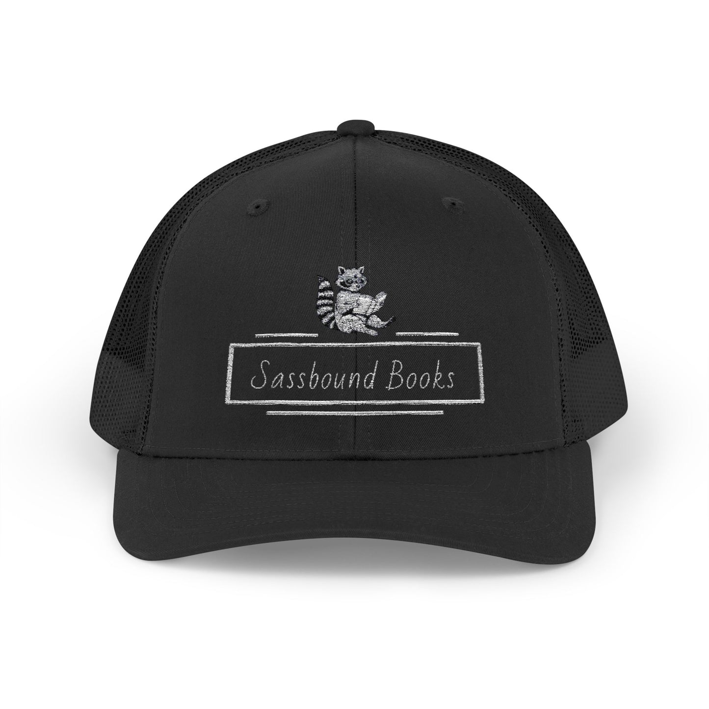 Sassbound Books Snapback Trucker Cap - Fun Raccoon Design for Book Lovers