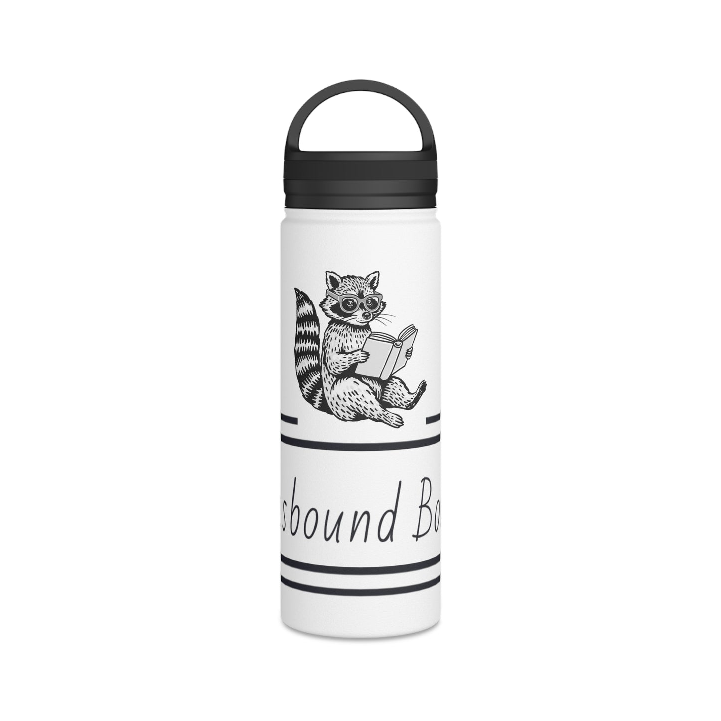 Raccoon Reading Stainless Steel Water Bottle - Eco-Friendly Travel Mug