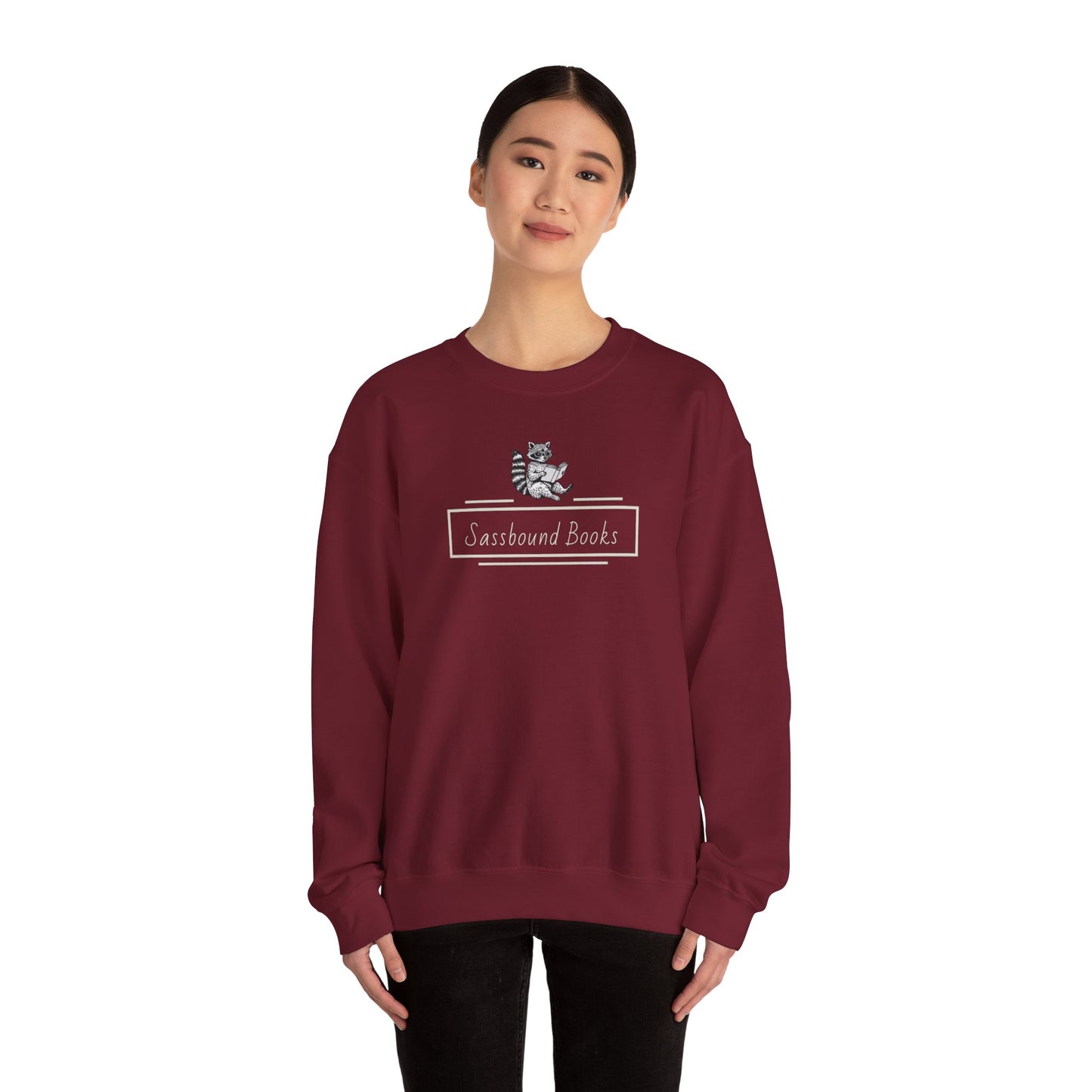Sassbound Books Crewneck Sweatshirt w/ White Logo