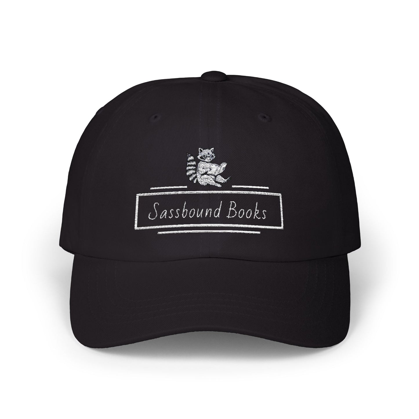 Sassbound Books Classic Dad Cap - Cute Racoon Design for Book Lovers