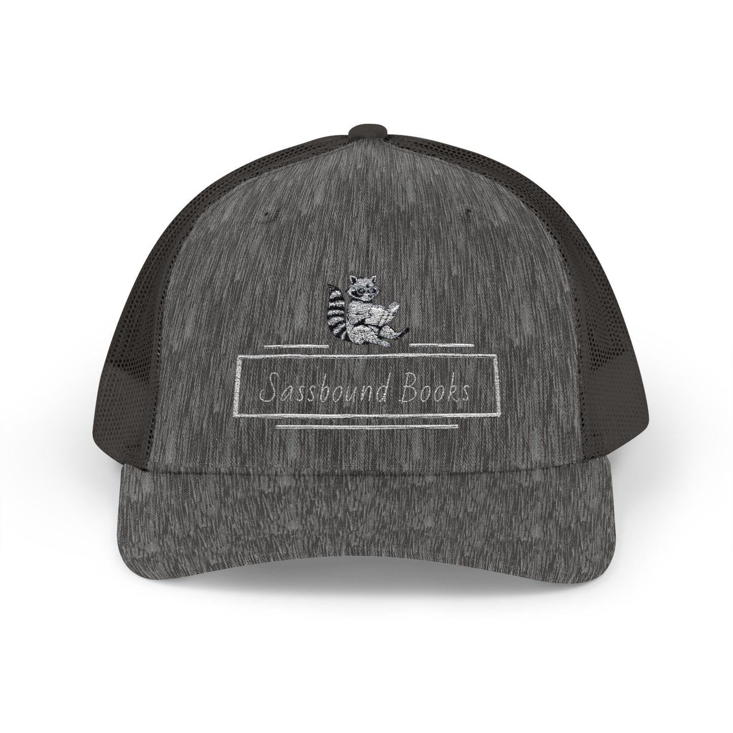 Sassbound Books Snapback Trucker Cap - Fun Raccoon Design for Book Lovers