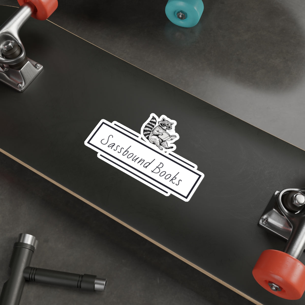 Sassbound Books Die-Cut Stickers | Cute Raccoon Design | Perfect for Laptops & Journals