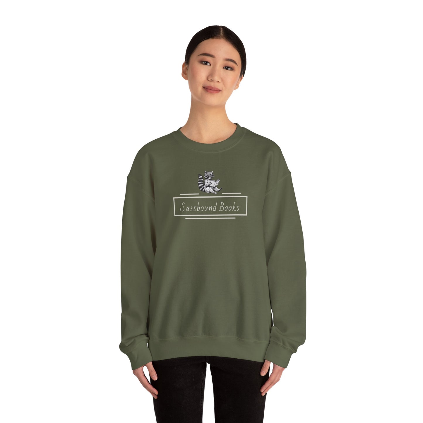 Sassbound Books Crewneck Sweatshirt w/ White Logo