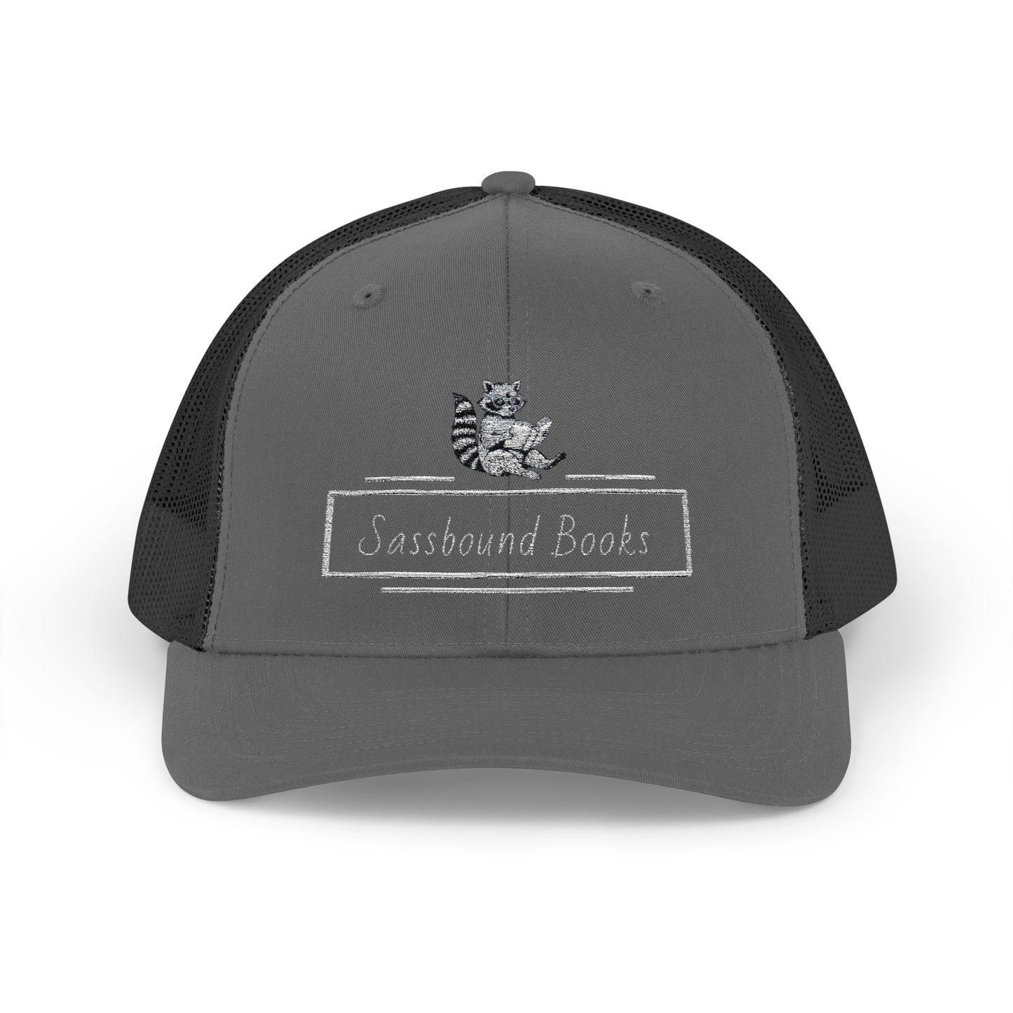 Sassbound Books Snapback Trucker Cap - Fun Raccoon Design for Book Lovers