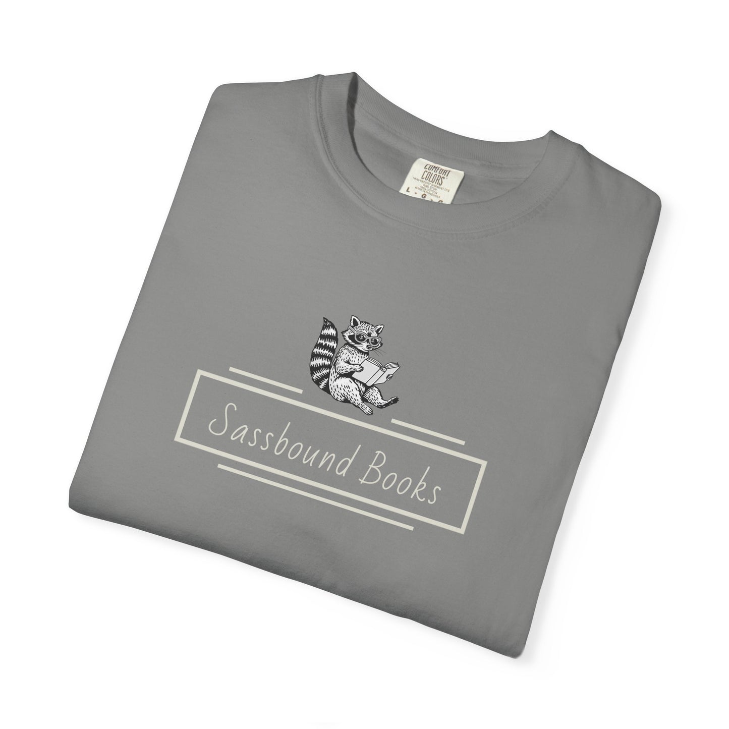 Sassbound Books Unisex T-shirt w/ White Logo - Perfect for Cat Lovers and Bookworms