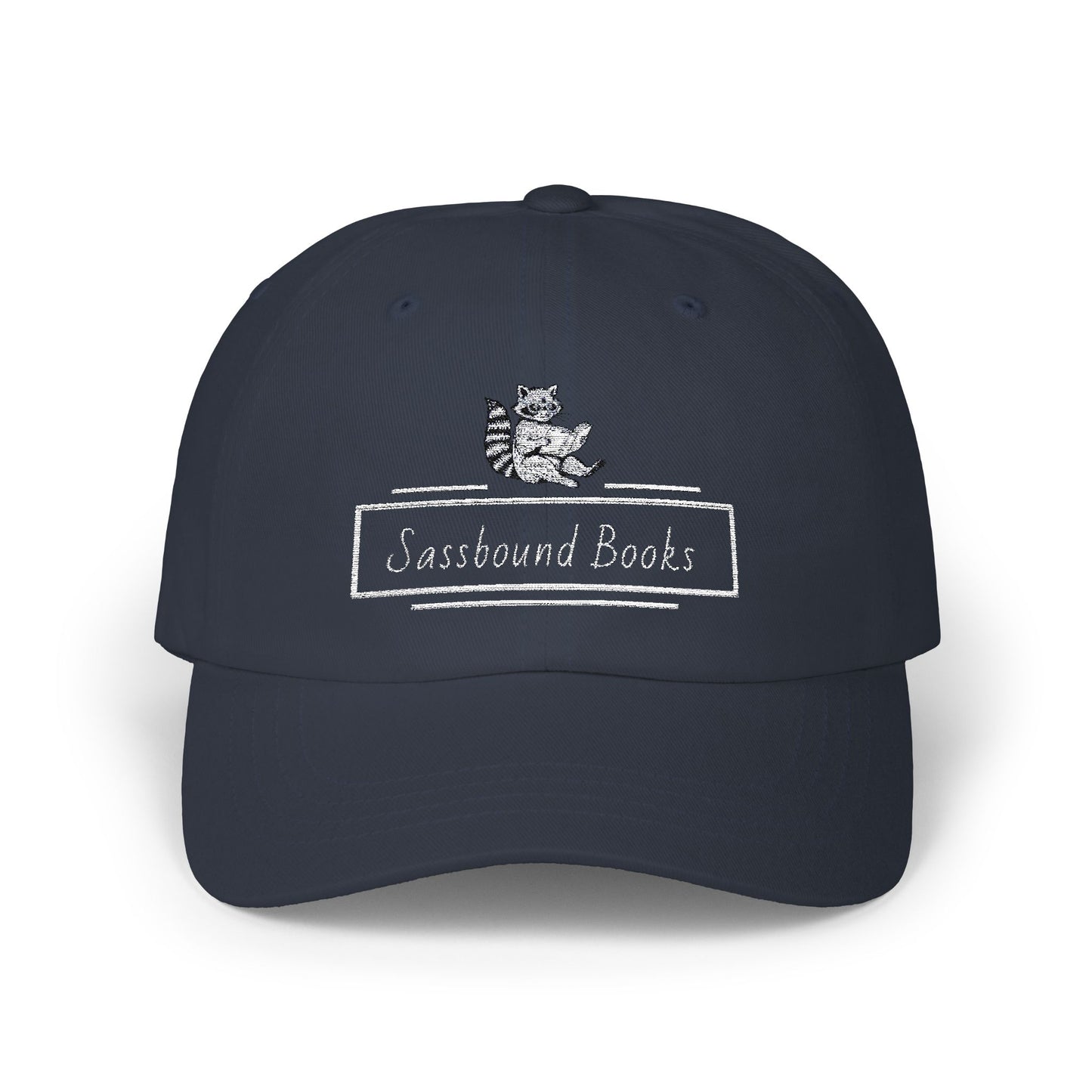 Sassbound Books Classic Dad Cap - Cute Racoon Design for Book Lovers