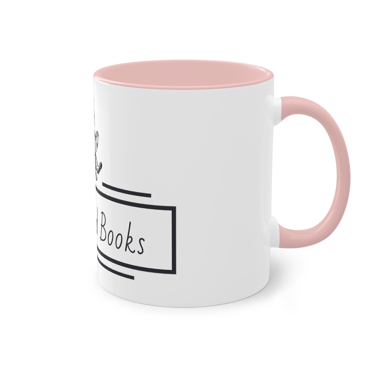 Sassbound Books Two-Tone Coffee Mug - 11oz Reading Raccoon Design