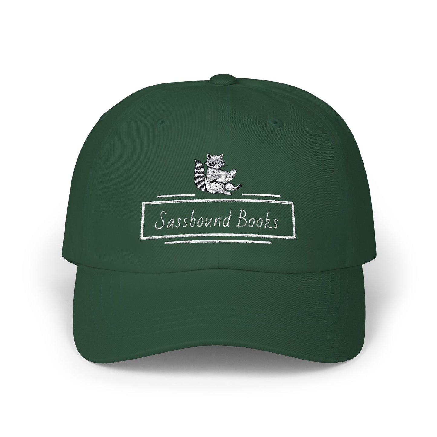 Sassbound Books Classic Dad Cap - Cute Racoon Design for Book Lovers