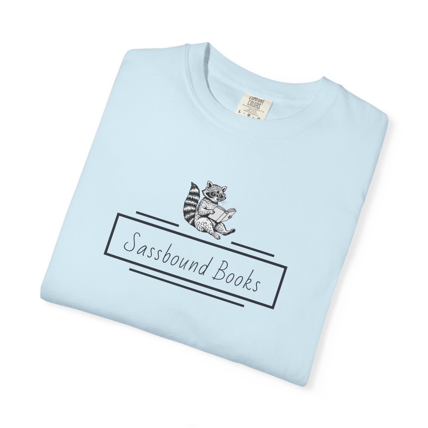 Sassbound Books Unisex T-shirt w/ Black Logo - Perfect for Cat Lovers and Bookworms