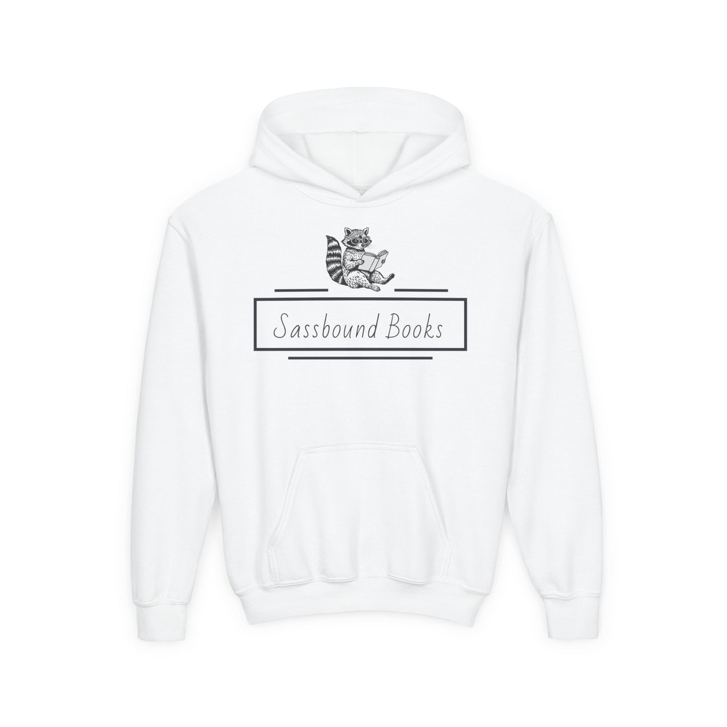 Sassbound Books Youth Hoodie - Cozy Cat Design for Young Readers