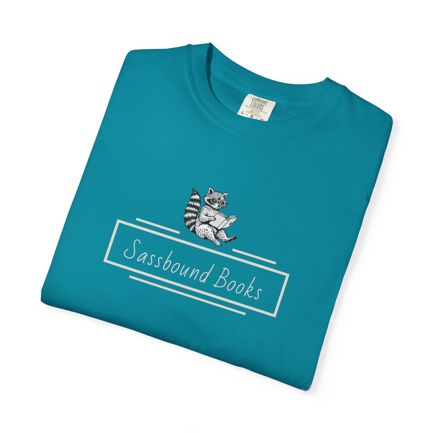 Sassbound Books Unisex T-shirt w/ White Logo - Perfect for Cat Lovers and Bookworms