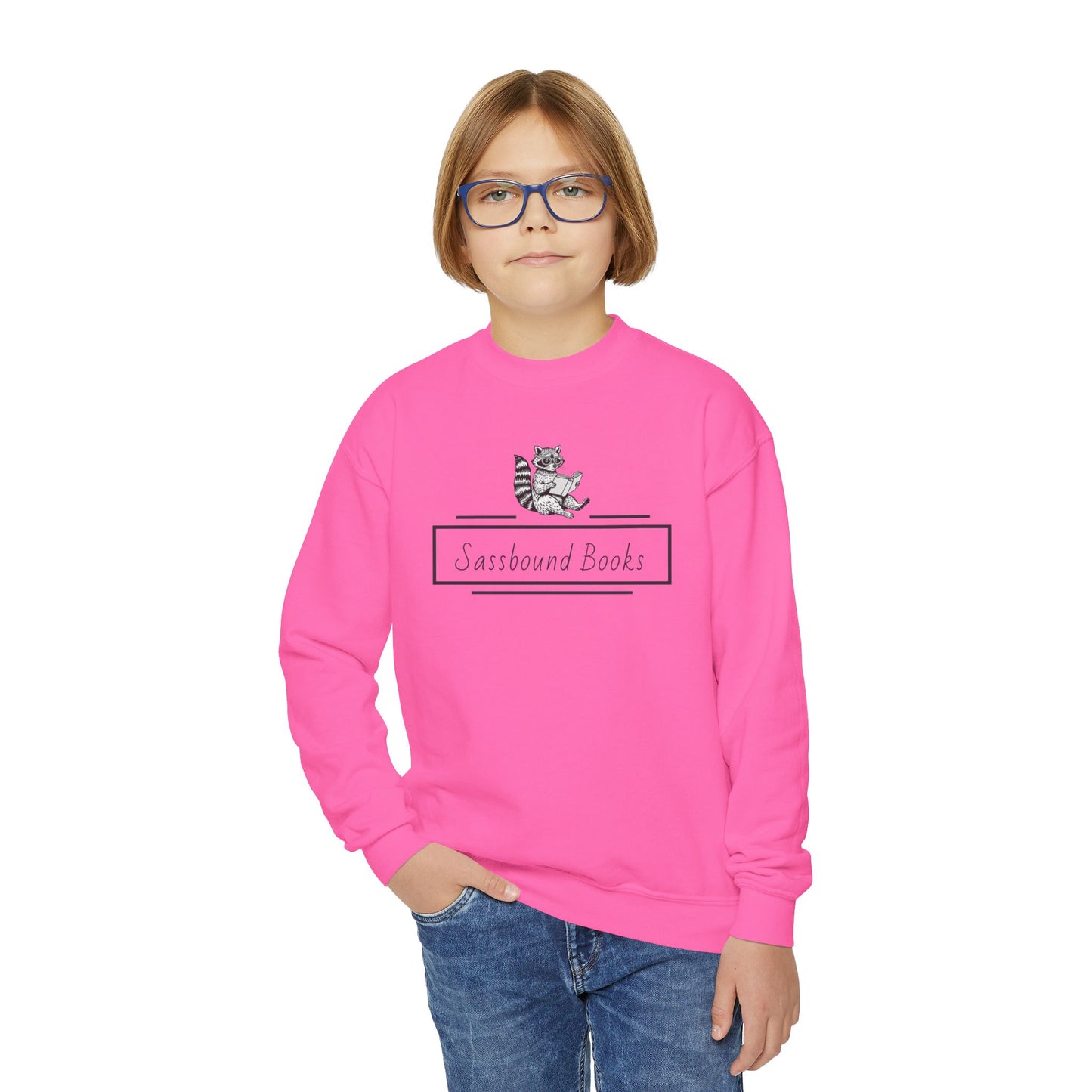 Sassbound Books Youth Crewneck Sweatshirt - Cozy Literary Apparel for Book Lovers