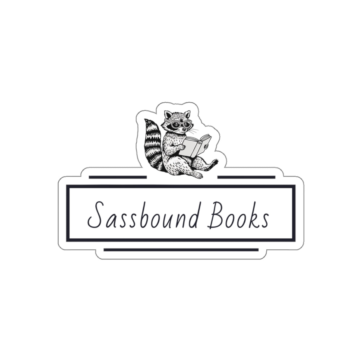 Sassbound Books Die-Cut Stickers | Cute Raccoon Design | Perfect for Laptops & Journals